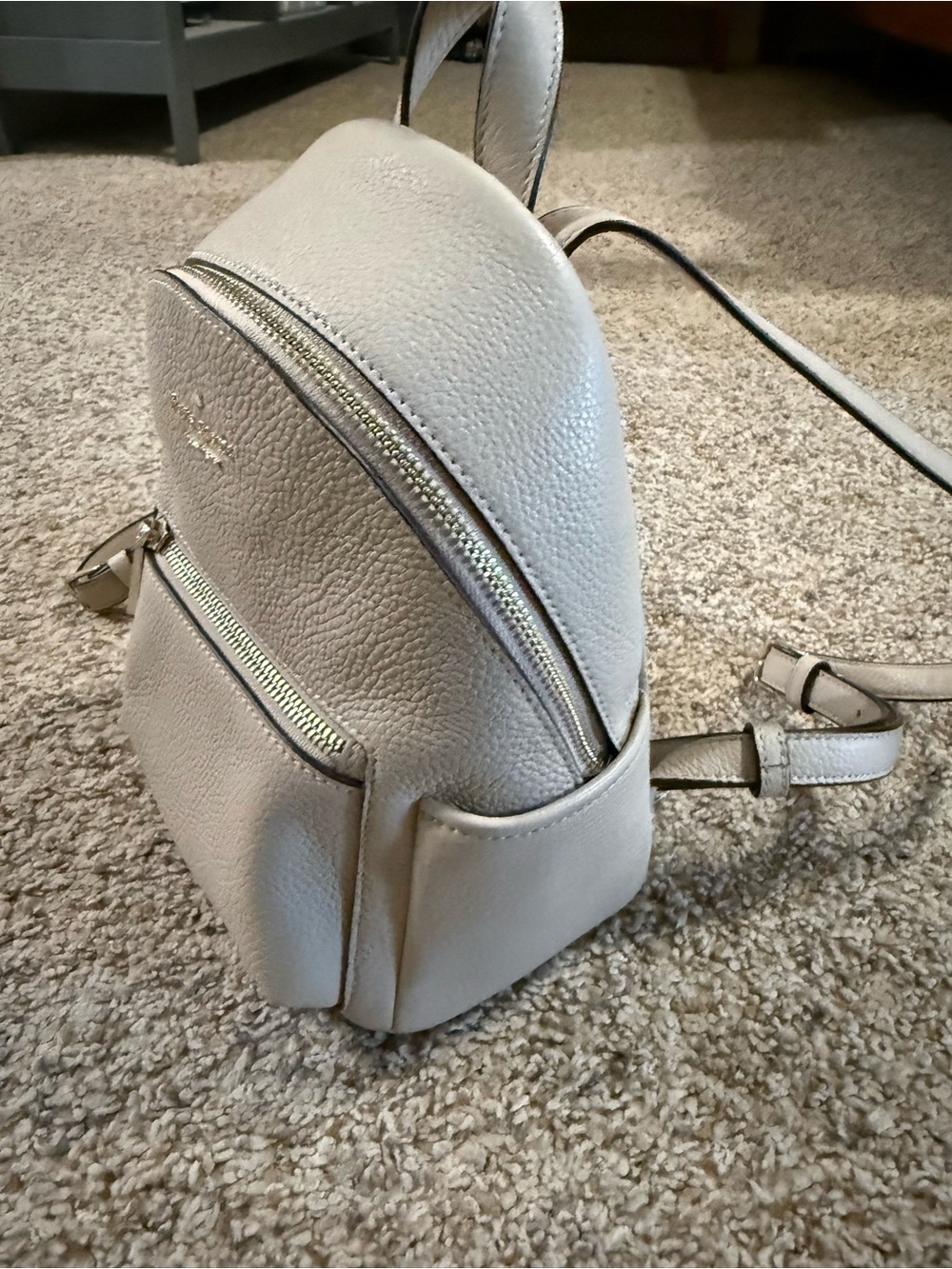 kate spade Pebbled Leather Mini Backpack — Light Cream - Picture 4 of 9